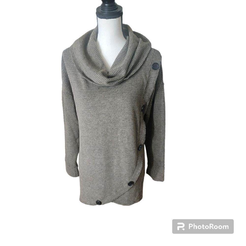 French Laundry Cowl Neck Sweater with Button Detail. Size L